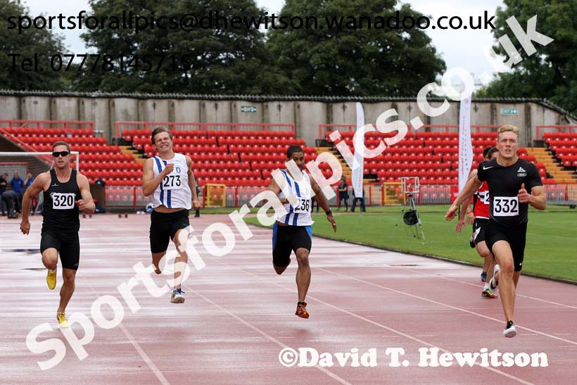 Senior mens 100 metres, Gateshead Tartan Games. Phot: David T. Hewitson/Sports for All Pics